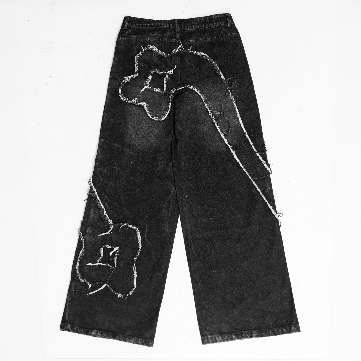 BLACK "INFINITY" RAW JEANS