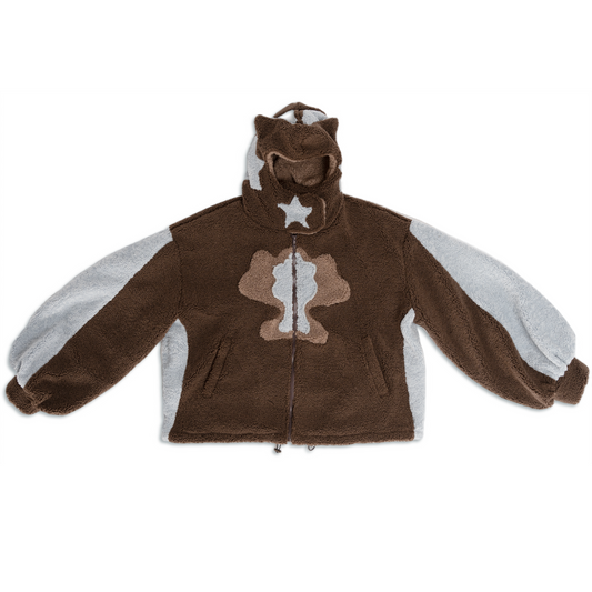 "BOOM" (ICE/CHOCOLATE) TEDDY ZIP HOODIE