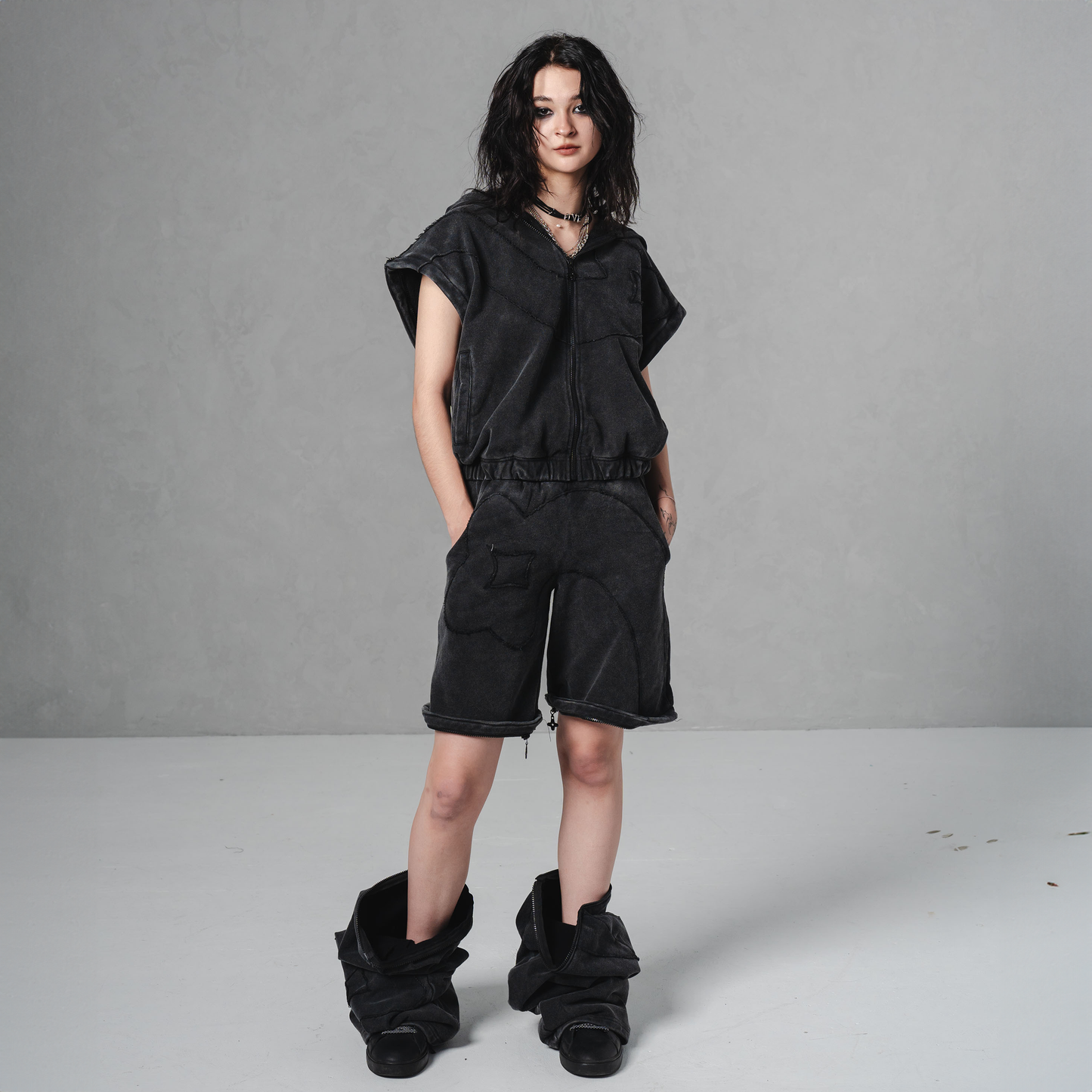 BLACK "INFINITY" PANTS/SHORTS