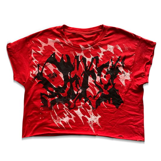 RED SKULL SHAPE T-SHIRT