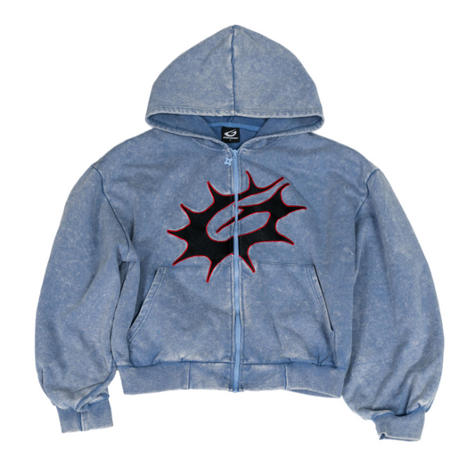 BLUE "SPIKE" LOGO HOOODIE