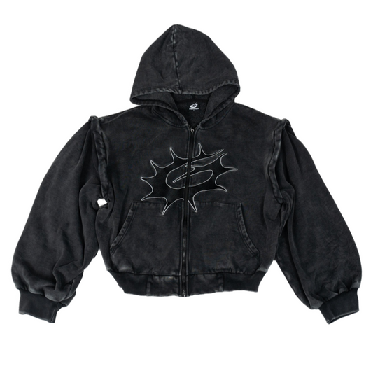 BLACK "SPIKE" LOGO HOOODIE